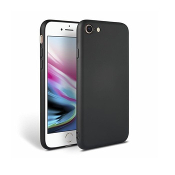 Husa silicon soft-touch pcompatibila cu Apple IPhone 7, Negru Husa silicon soft-touch pcompatibila cu Apple IPhone 7, Negru