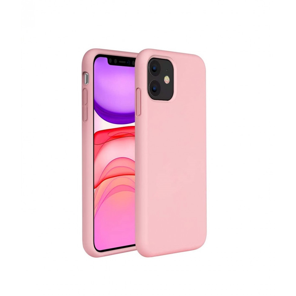 Husa Silicon Soft-Touch Compatibila Cu Apple IPhone 11 Pro Max, Roz Prafuit