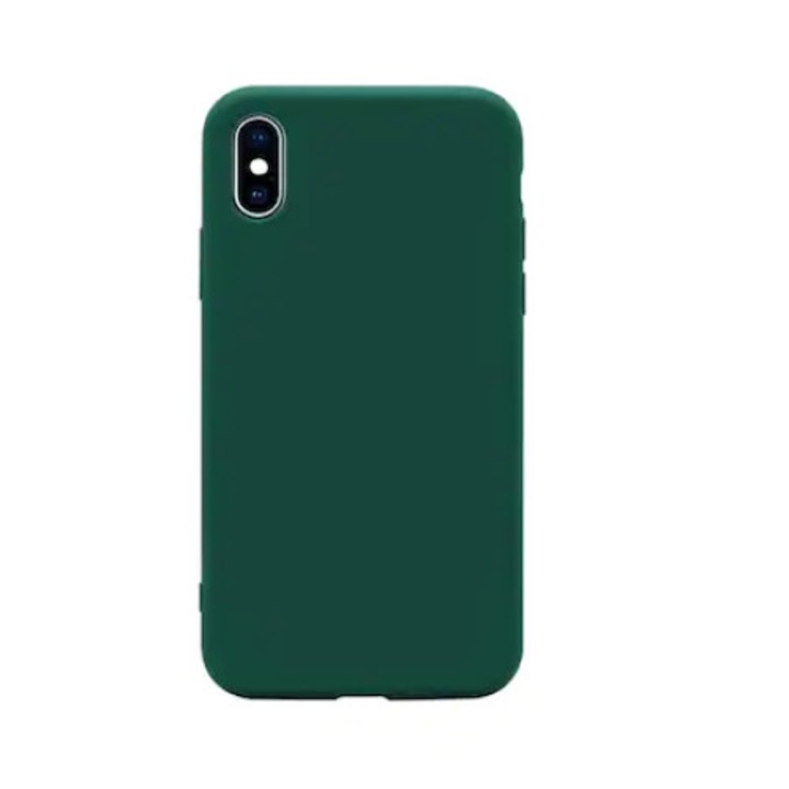 ALC MOBILE szilikon tok Apple iPhone X / Xs készülékekhez, puha tapintású, sötétzöld