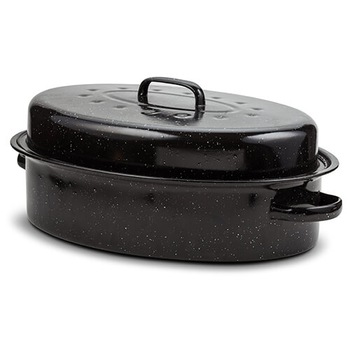Roaster oval 42 cm x 32 cm emailat cu capac NAVA NV 053 001 Roaster oval 42 cm x 32 cm emailat cu capac NAVA NV 053 001