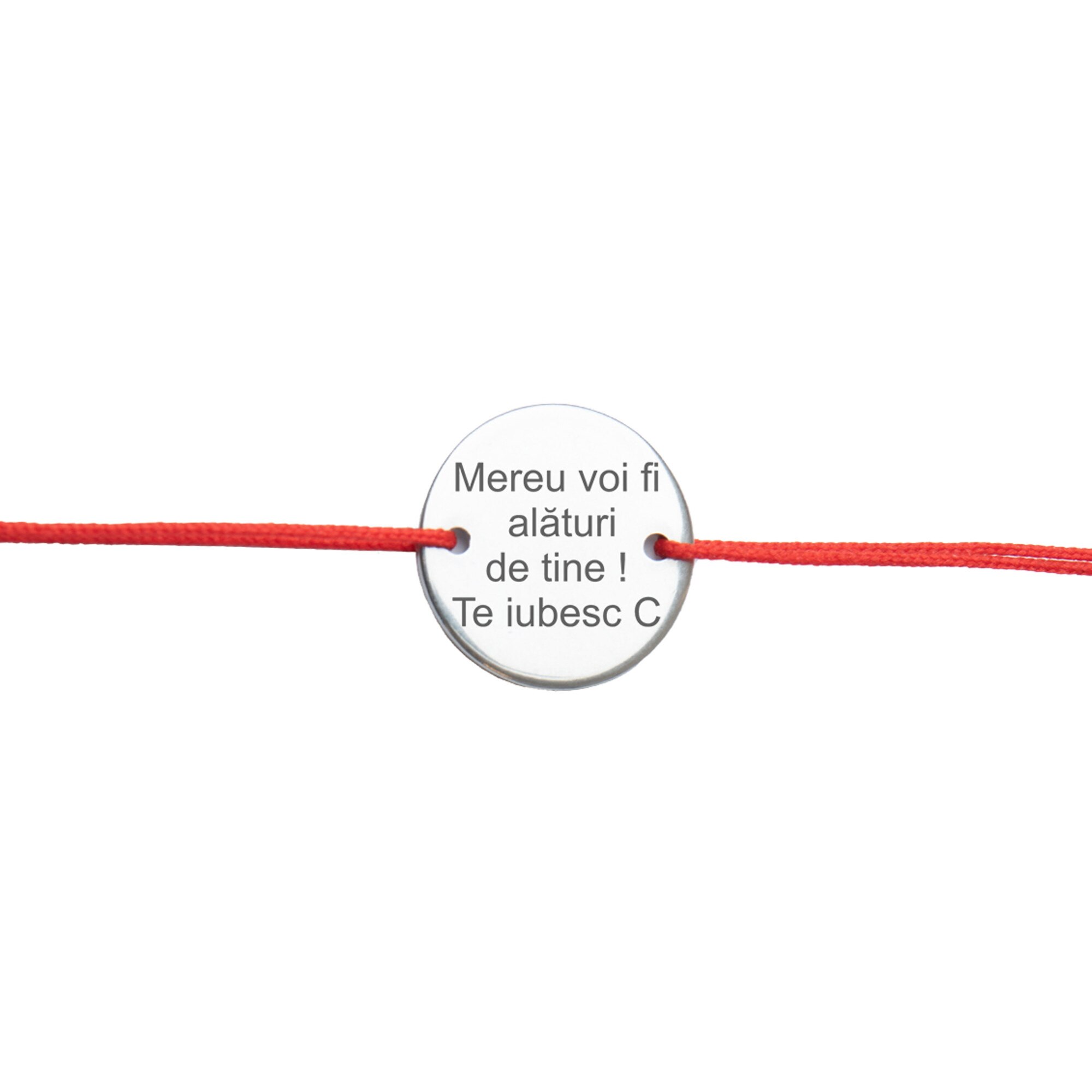 Bratara snur personalizata 16 mm, Argint 925