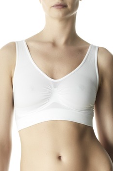 Bustiera Pompea cu bretele late Wellness, Alb Bustiera Pompea cu bretele late Wellness, Alb