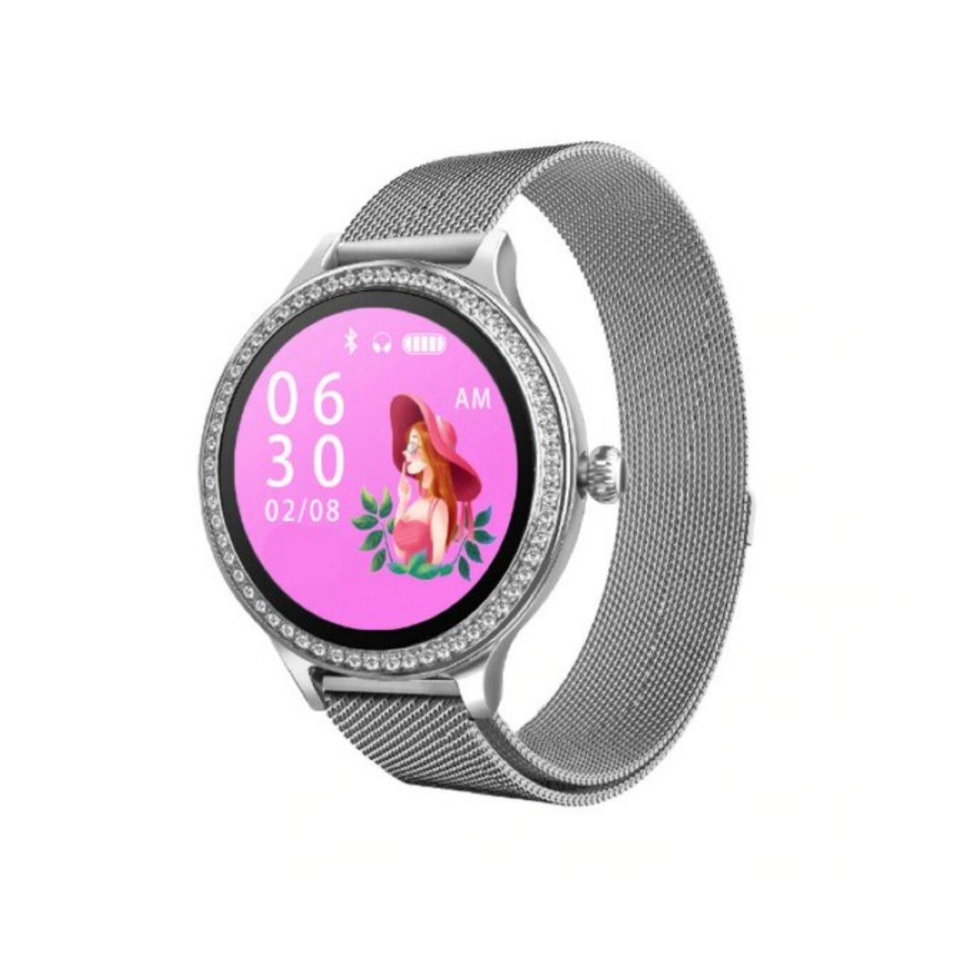 Ceas inteligent de dama cu functie Bluetooth, Silver