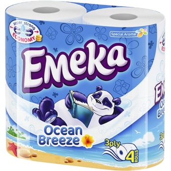 Hartie Igienica EMEKA Ocean Breeze, 3 Straturi, 4 Role/Bax Hartie Igienica EMEKA Ocean Breeze, 3 Straturi, 4 Role/Bax
