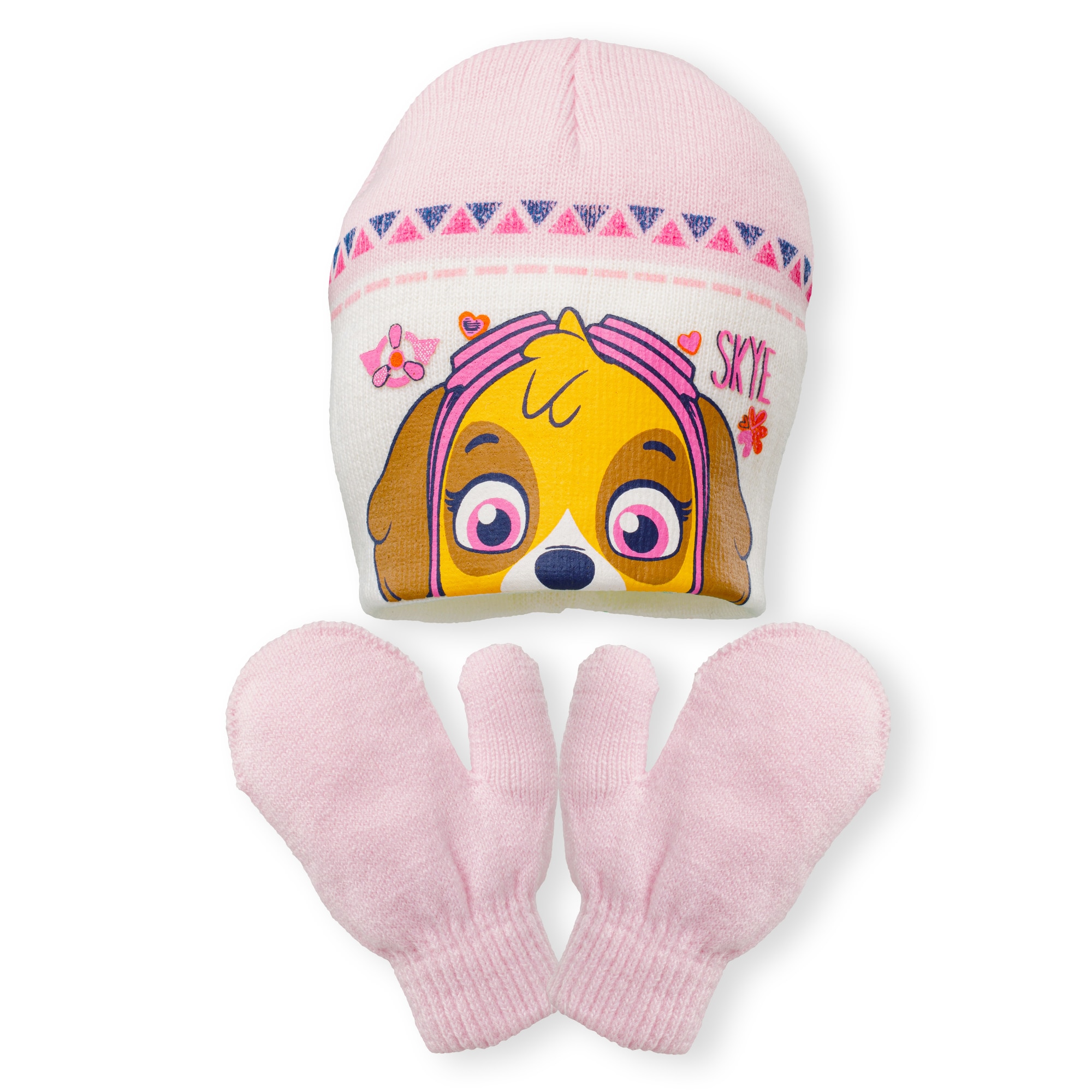 Set caciula paw patrol, Alb/Roz