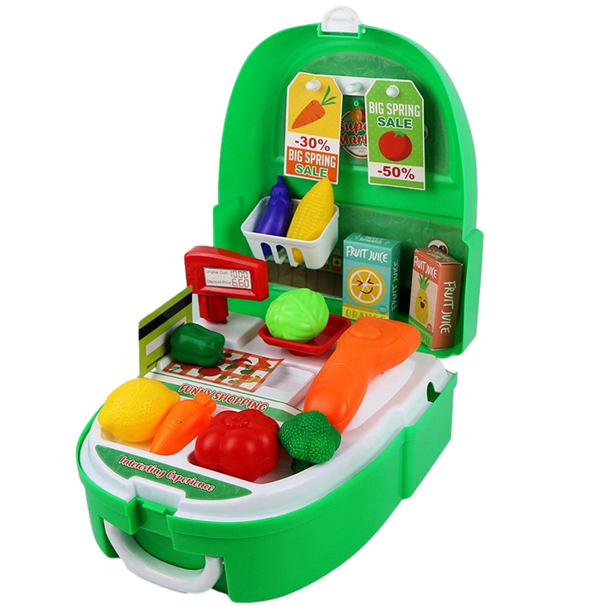 Jucarie de rol, Aprozarul din ghiozdan, 22Piese, Verde