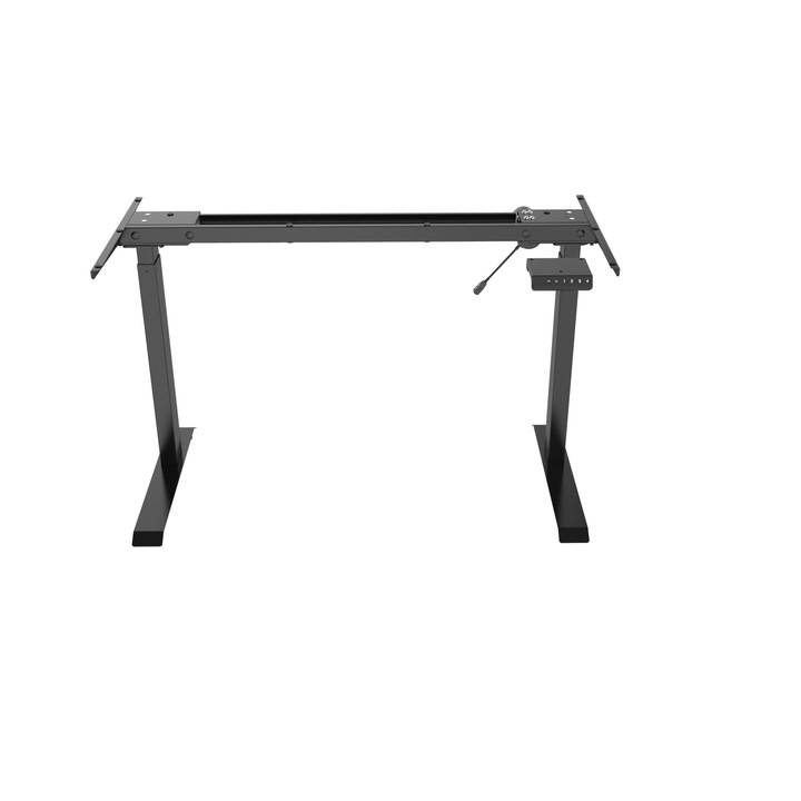 Cadru de birou electric IntelliDesk, 2 motoare, controler digital cu memorie, sistem anticoliziune, inaltime reglabila 69-118cm, greutate suportatata 100kg negru