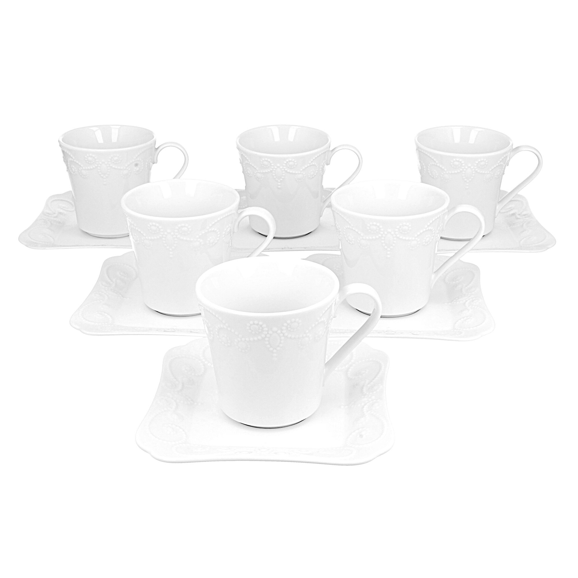 Set 6 cesti din portelan, 250 ml, ING