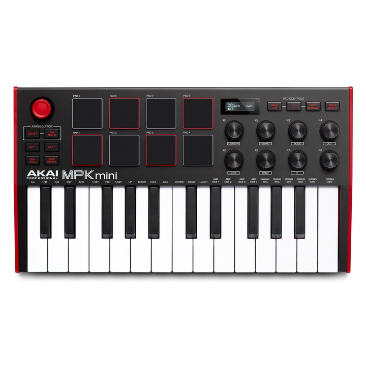Clapa Midi, Akai MPK Mini Mk3, 25 clape, 8 paduri - eMAG.ro