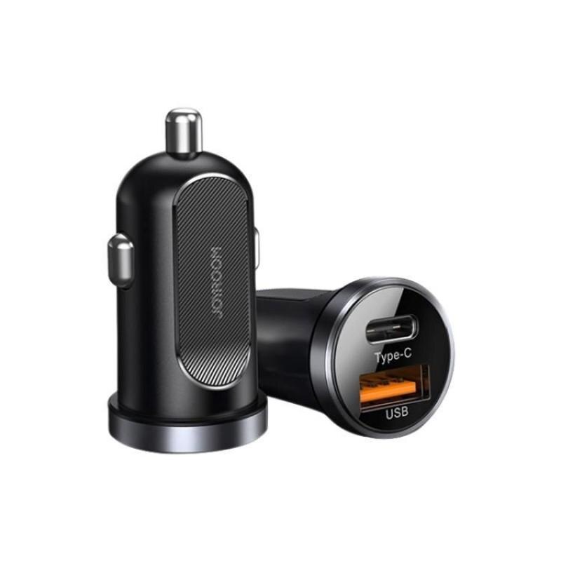 Incarcator auto Joyroom C-A08, USB/USB-C, Quick Charge 3.0, Power Delivery 30W, Negru