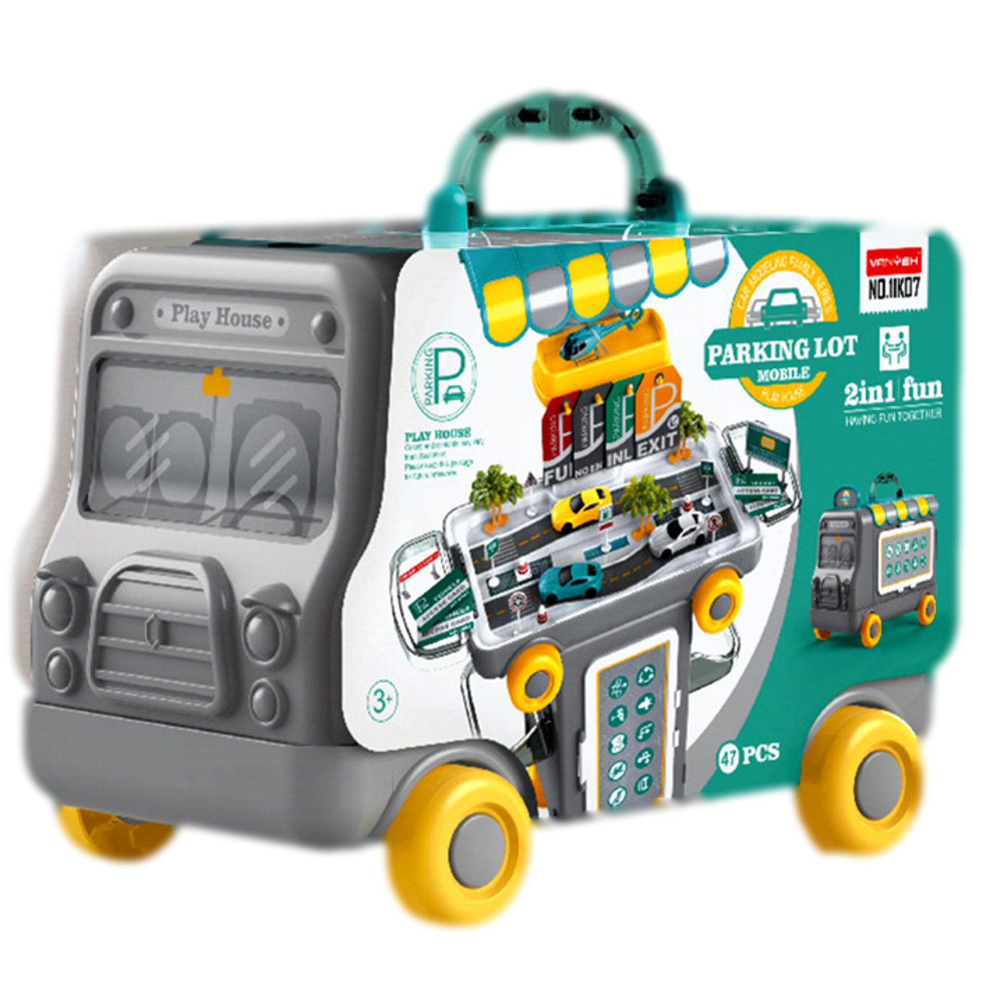 Set Parcarea de masini din dubita, Set 2in1, 47Piese,Crem