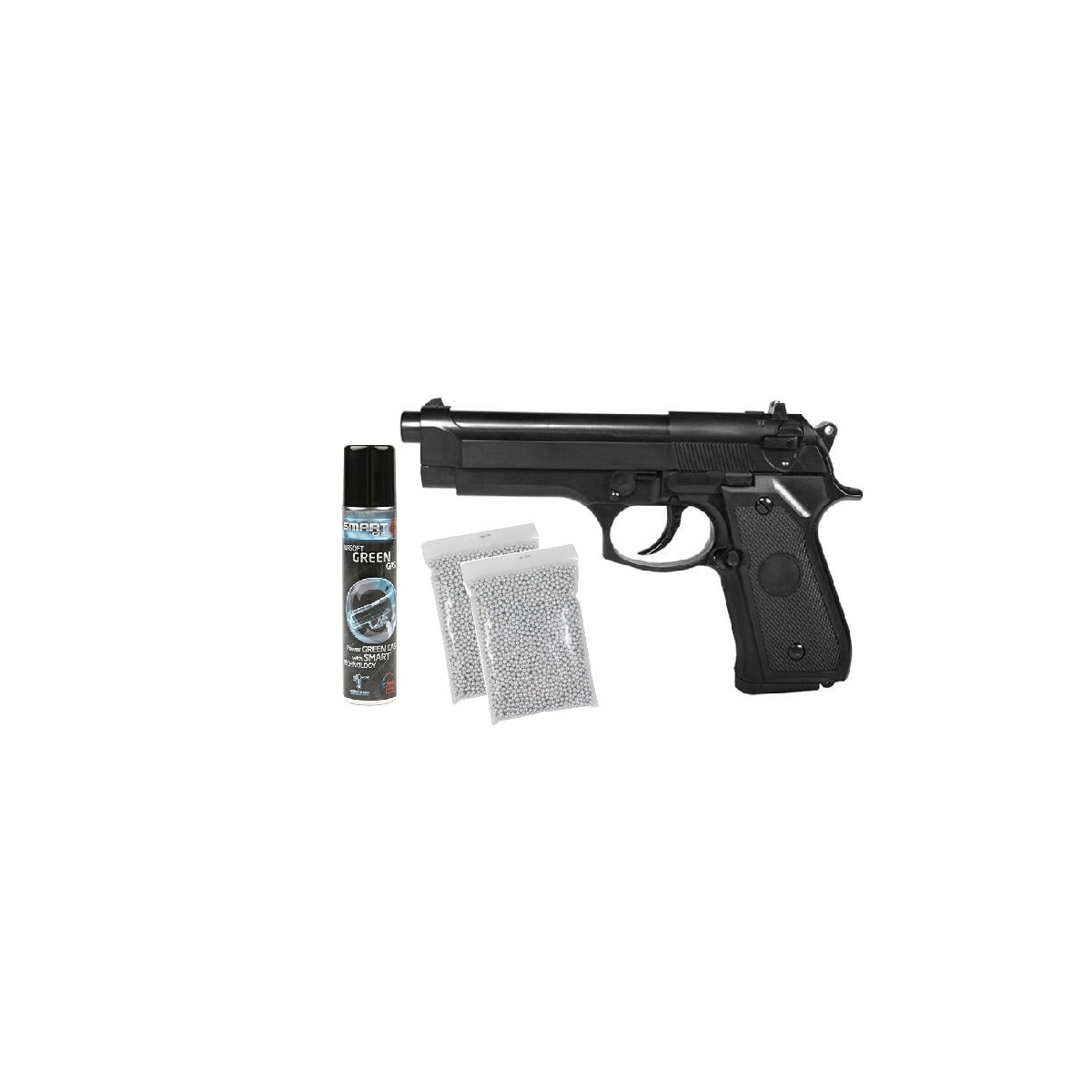 Pistol airsoft 6mm Beretta GG-104 + Set Green Gas si 1000 Bile