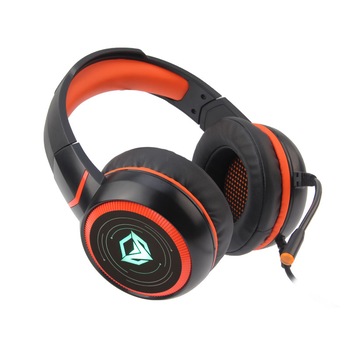 Casti gaming Meetion HP030, sunet 7.1 Surround Sound HIFI, iluminare RGB, Microfon Noise Cancelling, Control Volum, Protectie ureche din piele, Negru / Portocaliu, USB Casti gaming Meetion HP030, sunet 7.1 Surround Sound HIFI, iluminare RGB, Microfon Noise Cancelling, Control Volum, Protectie ureche din piele, Negru / Portocaliu, USB