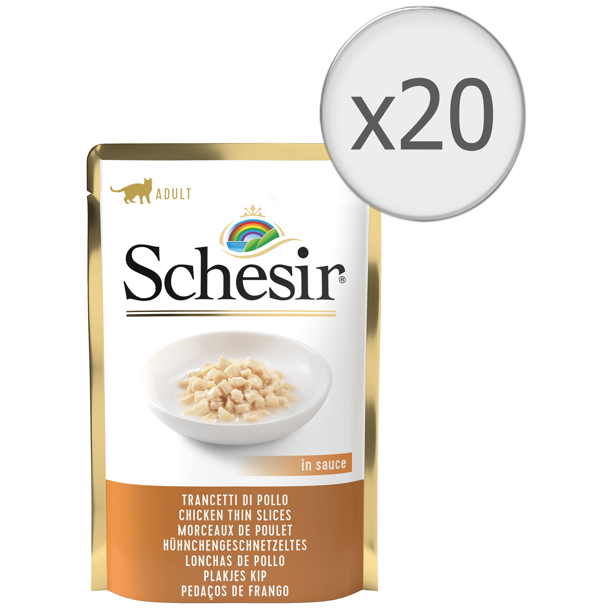 Hrana umeda pentru pisici Schesir pui in salsa 20x85gr