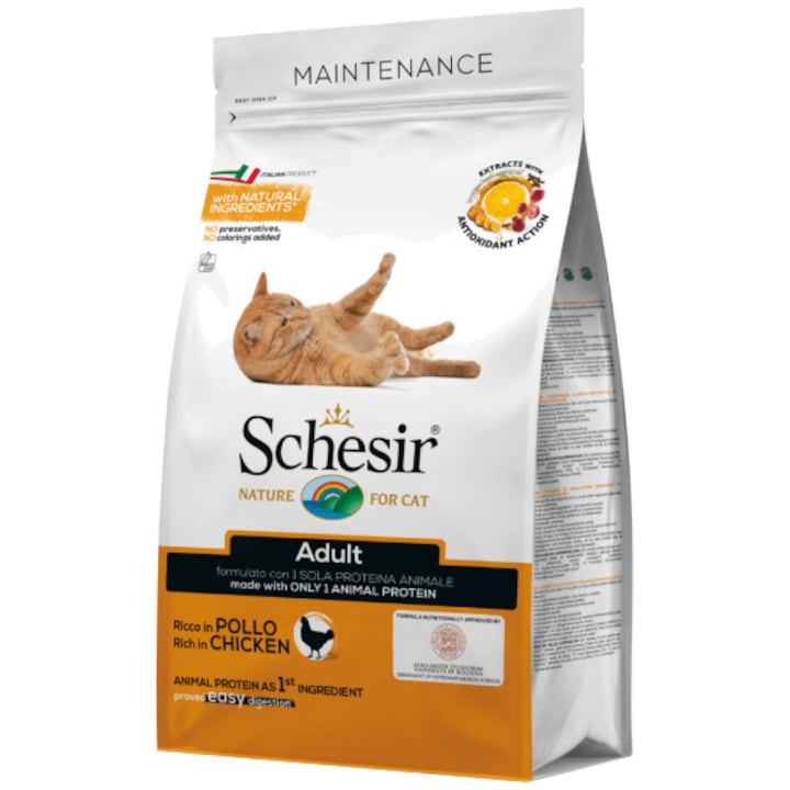 Суха храна за котки Schesir Adult, Пилешко 400 гр