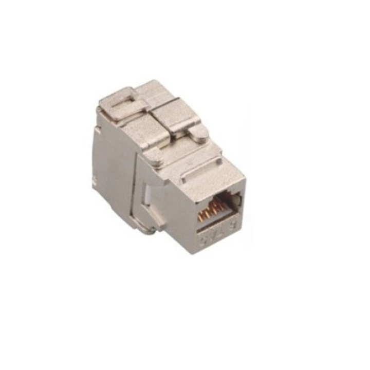 Конектор Keystone Jack cat6 LanKATT FTP/STP, Модулен, Екраниран (full shield), Самонастройващ се (без инструменти), интегрирана кабелна поддръжка, RJ45 - Gigabit