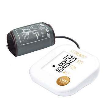 Tensiometru electronic de brat VITAMMY Ultra Beat, manseta 22-42 cm, Alb/Auriu Tensiometru electronic de brat VITAMMY Ultra Beat, manseta 22-42 cm, Alb/Auriu