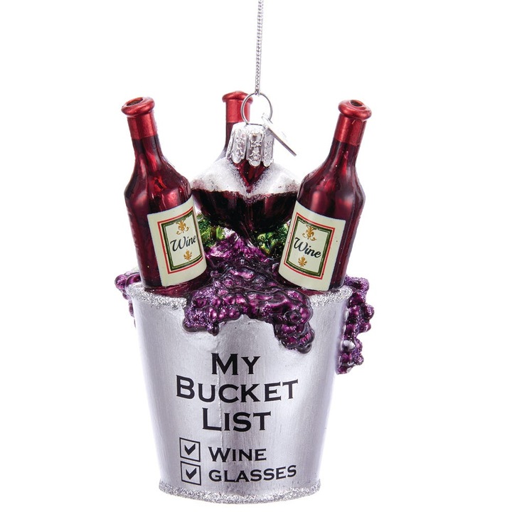 Decoratiune Moadeco, pentru bradul de Craciun, Wine Bucket