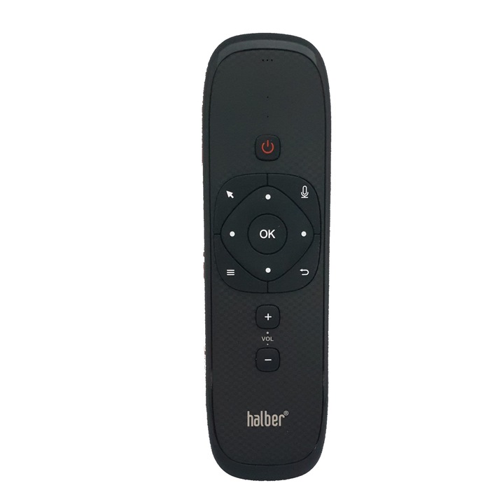 Halber Air Mouse W2 okos távirányító, teljes qwerty billentyűzettel, fekete