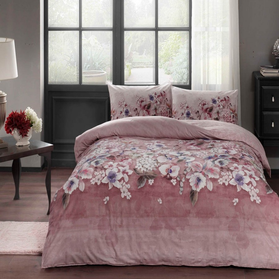 Lenjerie de pat dublu bumbac 100% ranforce, 4 piese, TAC, Liza Gul