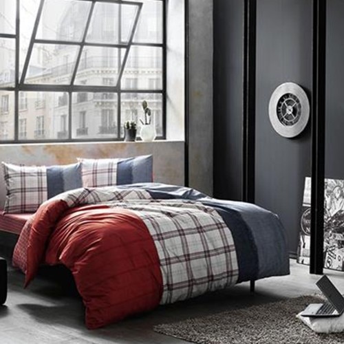 Lenjerie de pat cu elastic pentru saltea de 160x200cm, bumbac 100% ranforce, 4 piese, TAC, Cloud