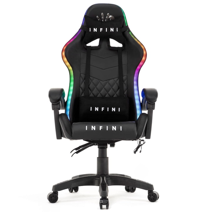 Геймърски стол, Infini RGB, Черен