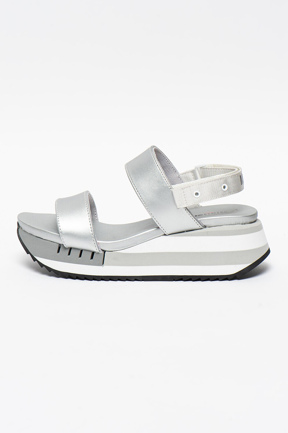 Blauer, Sandale din piele cu talpa wedge si garnitura din material textil Charlotte