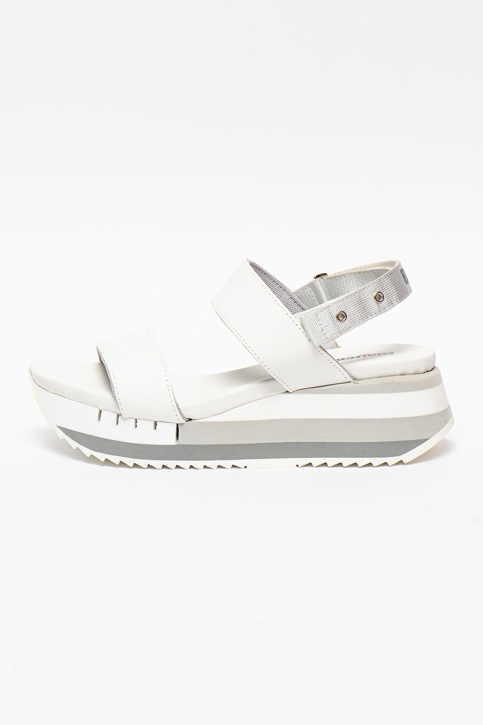 Blauer, Sandale din piele cu talpa wedge si garnitura din material textil Charlotte