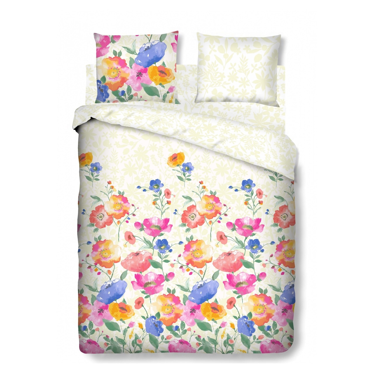 Lenjerie de pat dubla Meadow, Bedora, 4 piese, 100% bumbac, Multicolor