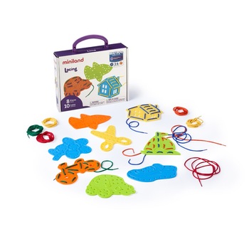 Joc de insiretat Forme cunoscute Lacing , Miniland Joc de insiretat Forme cunoscute Lacing , Miniland
