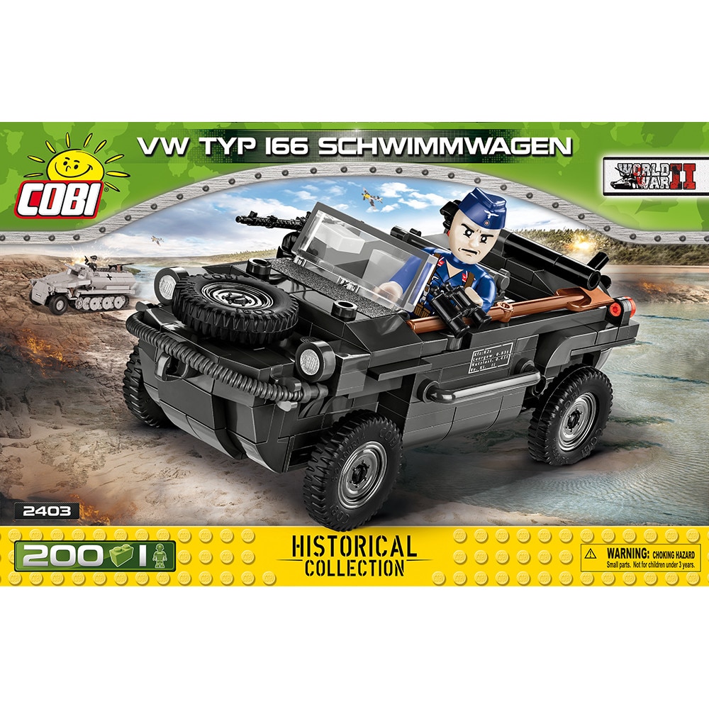 Set de constructie Cobi, Historical Colection WWII, VW TYP 166 SCHWIMMWAGEN 200pcs