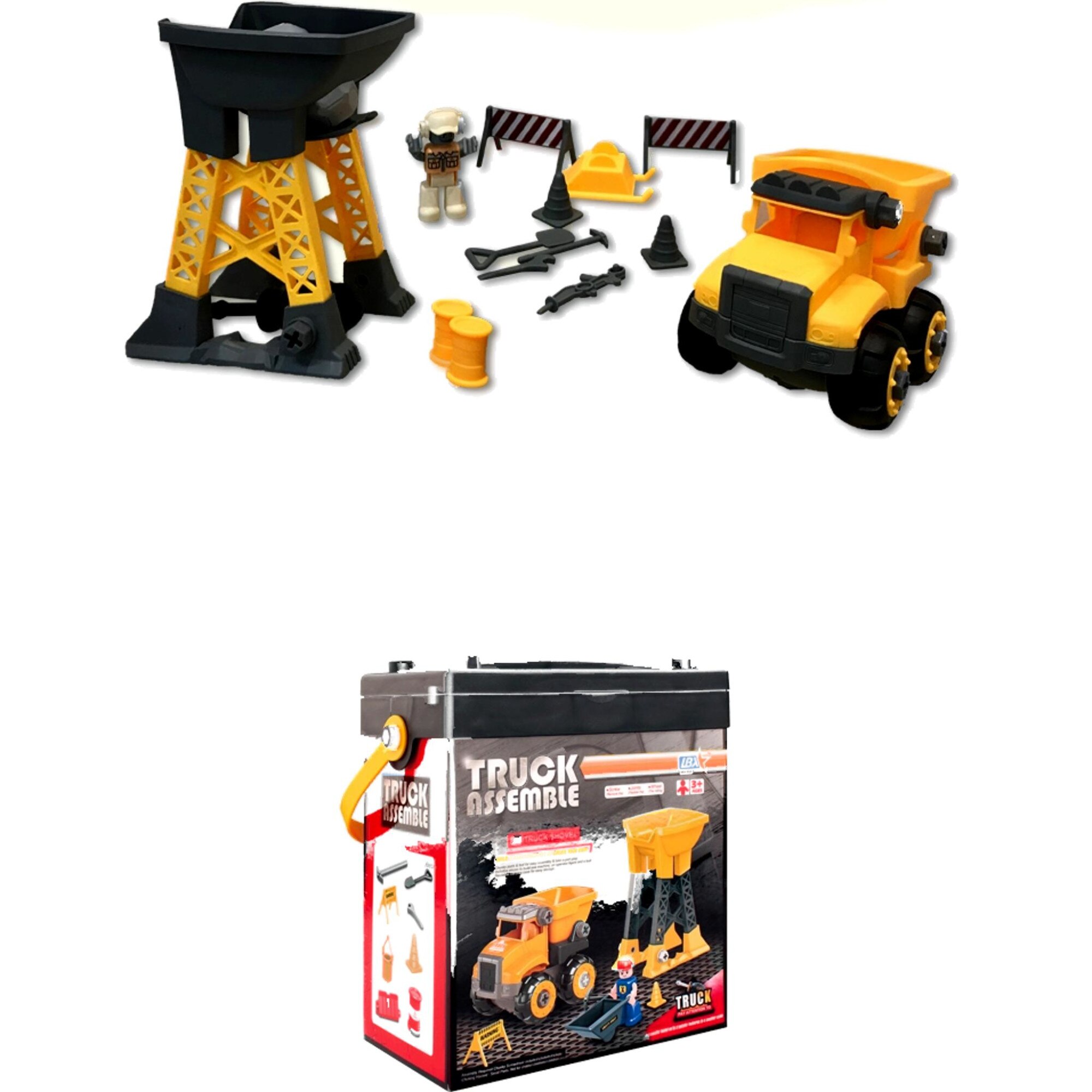 Set de constructii Buldozer la Galetusa, figurine incluse,14 piese