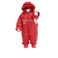 Combinezon copii cu botosei 4408, Poliester, Rosu, 9-12 luni (80cm)