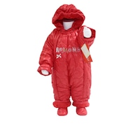 Combinezon copii cu botosei 4408, Poliester, Rosu, 6-9 luni (74cm)