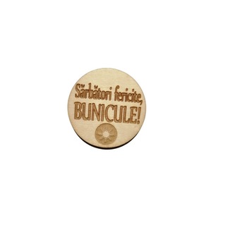 Magnet de frigider, Lemn, Personalizat, Sarbatori fericite, bunicule, 4.3x4.3 cm Magnet de frigider, Lemn, Personalizat, Sarbatori fericite, bunicule, 4.3x4.3 cm