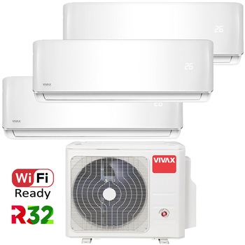 Aer conditionat Multisplit Vivax R-Design ACP-21COFM60AERI / 2x ACP-09CH25AERI + ACP-12CH35AERI, R32, Inverter, Clasa A++, I Feel, Auto Restart, Autodiagnoza, Autocuratare, Sleep Mode, 24 timer Aer conditionat Multisplit Vivax R-Design ACP-21COFM60AERI / 2x ACP-09CH25AERI + ACP-12CH35AERI, R32, Inverter, Clasa A++, I Feel, Auto Restart, Autodiagnoza, Autocuratare, Sleep Mode, 24 timer