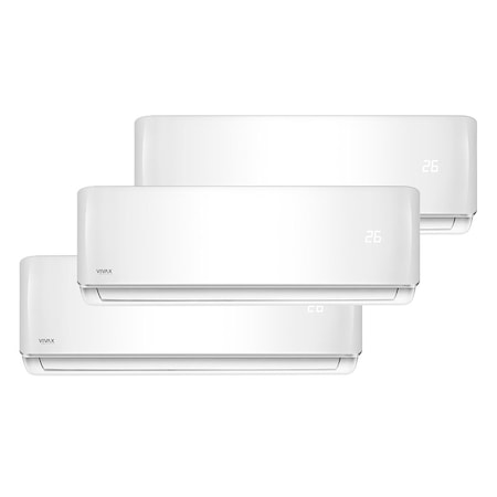 Aer conditionat Multisplit Vivax R-Design ACP-27COFM79AERI / 2x ACP-09CH25AERI + ACP-12CH35AERI, R32, Inverter, Clasa A++, I Feel, Auto Restart, Autodiagnoza, Autocuratare, Sleep Mode, 24 timer