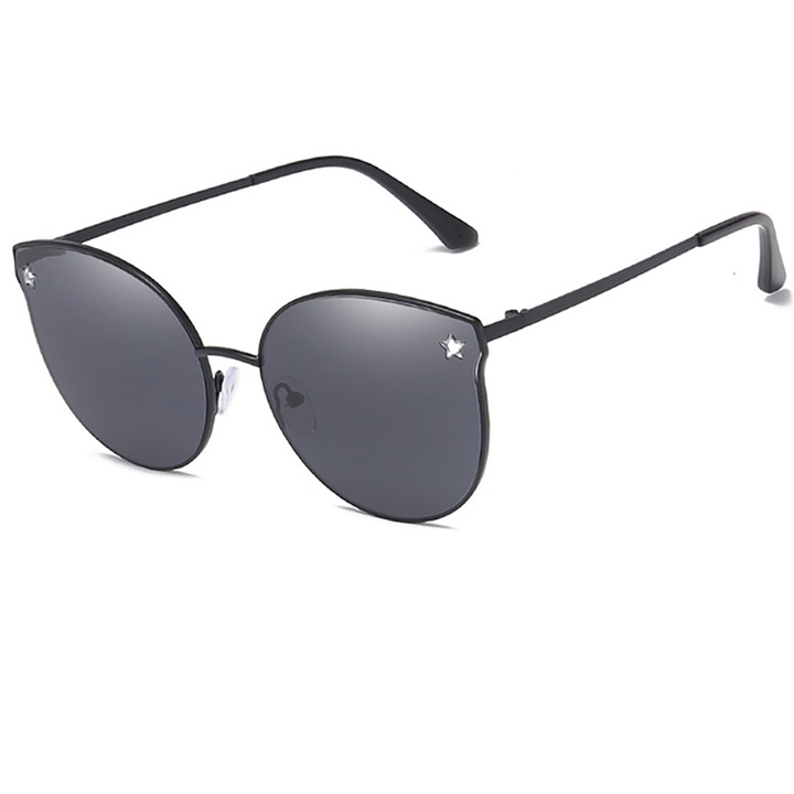 Ochelari de soare cat eye, UV400, Negru