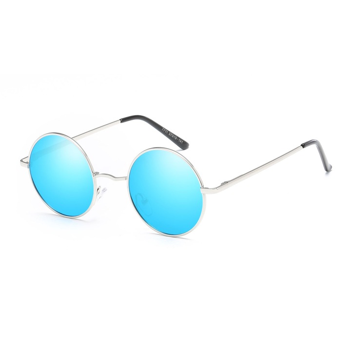 Ochelari de soare polarizati pentru femei, Stil modern, Protectie UV400, Argintiu/Albastru