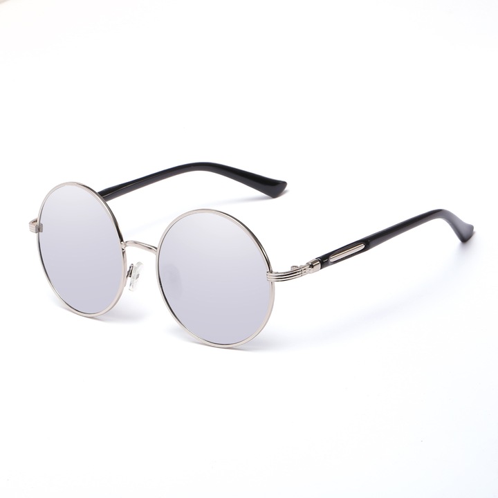 Ochelari de soare, Model Punk Minimalistic, UV 400, Argintiu