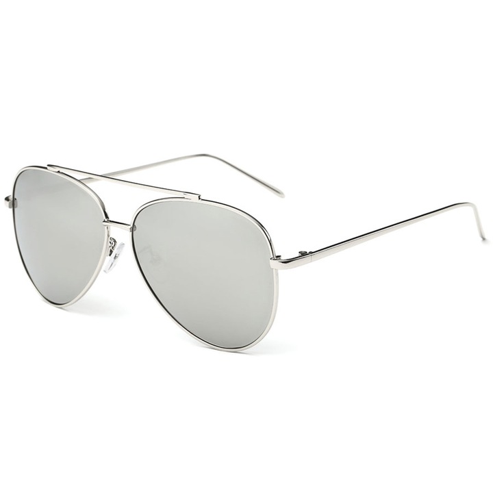 Ochelari de soare polarizati, Unisex, Argintiu