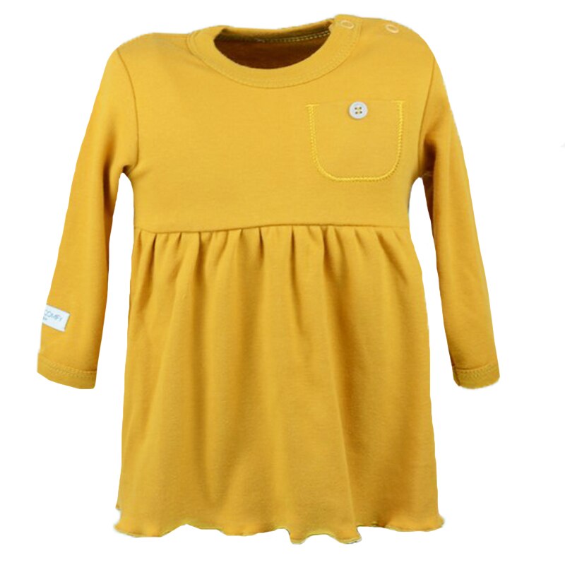 Rochie cu maneca lunga pentru fete Mini Junior 6876G, Galben