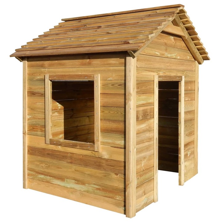 Casa de joaca in aer liber vidaXL, 120 x 120 x 146 cm, lemn de pin