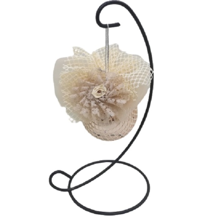 Glob de Craciun stilizat handmade, culoare crem, model 052