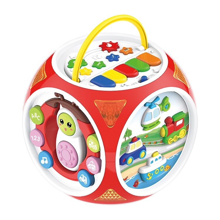 Jucarie interactiva bebelus, Minge muzicala cu activitati, Rosie