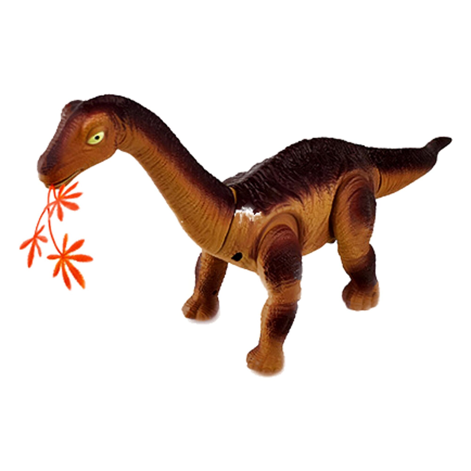 Figurina Dinozau , face oua, cu functie de proiectie, miscare, sunete si lumini, Maro