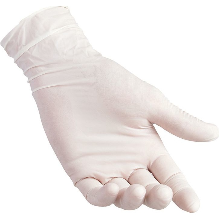 Set 100 manusi de protectie din latex usor pudrate , marimea M