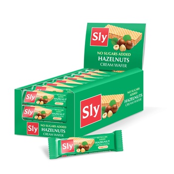 Pachet 36 buc. napolitane cu crema de alune, Sly Nutritia, fara zaharuri adaugate, 20g Pachet 36 buc. napolitane cu crema de alune, Sly Nutritia, fara zaharuri adaugate, 20g