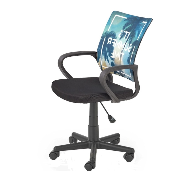 Scaun birou copii HM Hanoi, Ergonomic, Cadru Polipropilena, Inaltime ajustabila, H 100 cm, Sarcina max 100 Kg, Multicolor