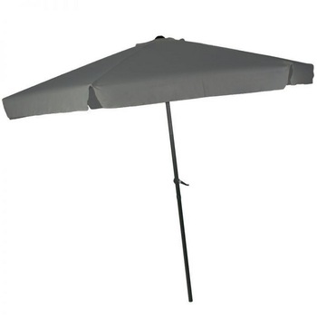 Umbrela de soare cu buton, 300 cm, gri inchis Umbrela de soare cu buton, 300 cm, gri inchis